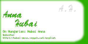 anna hubai business card